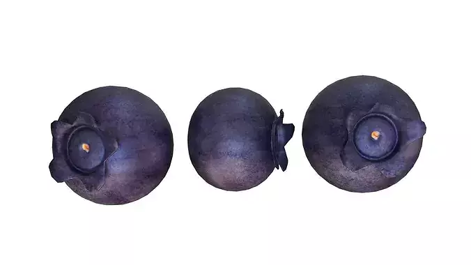 Fruit Berries Collection  Low-poly 3D model 3