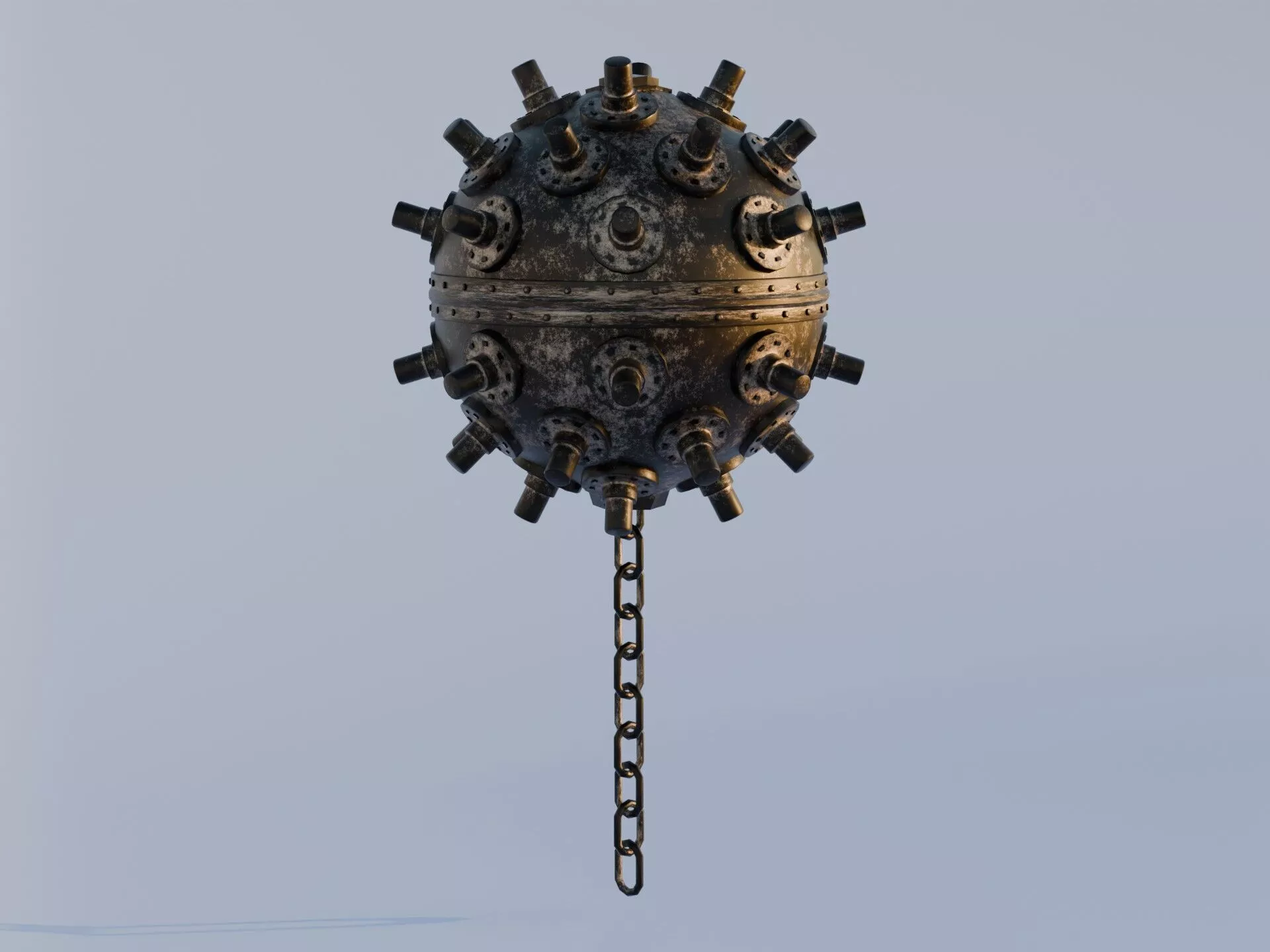 Naval sea contact mine Low-poly 3D model