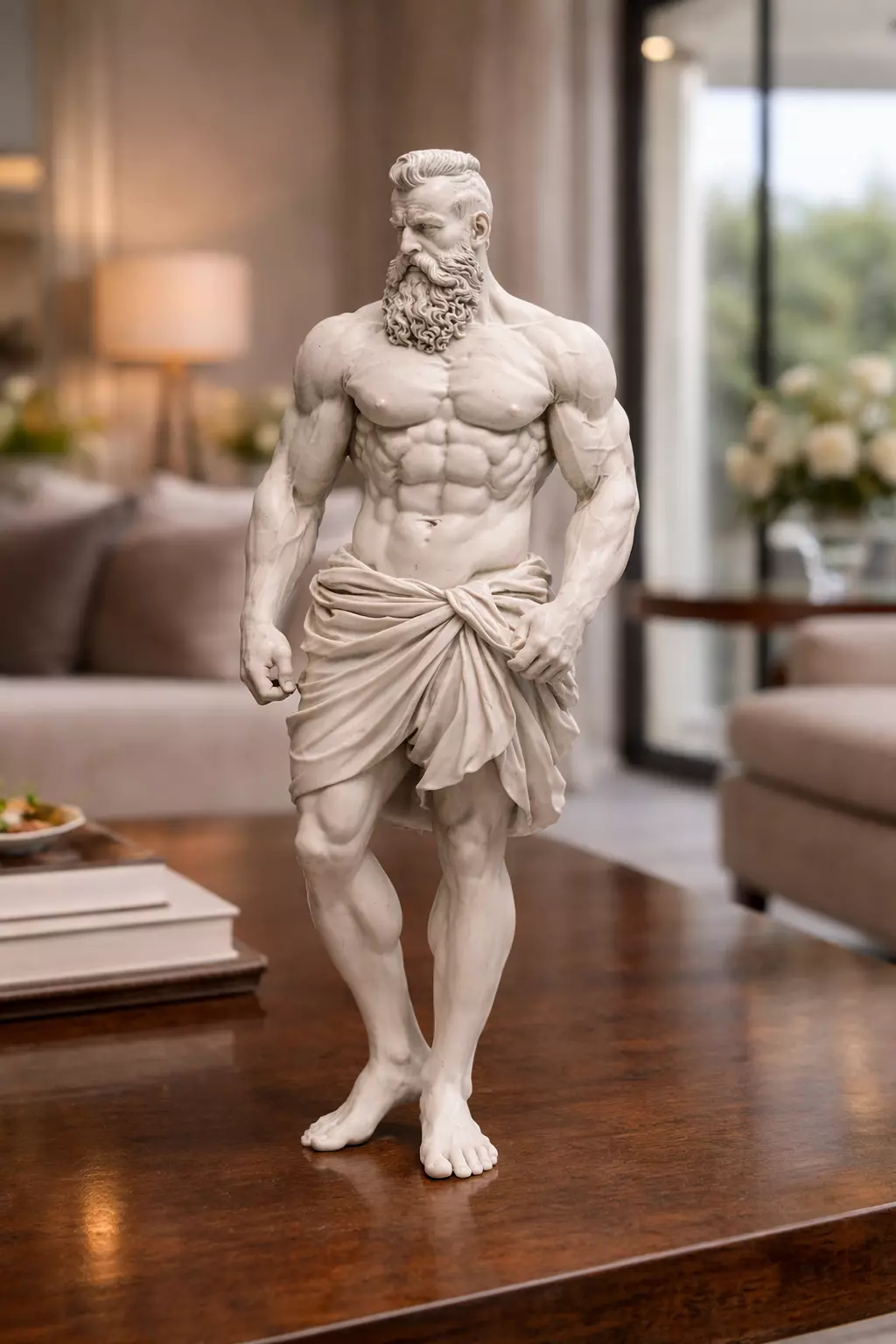 Bearded Warrior God Statue STL Muscular Mythology Hero 3D print model
