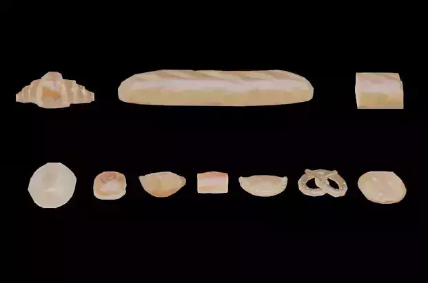 Low Poly Cozy Food Bundle Medieval Tavern Cafe Bread Assets Low-poly 3D model 4