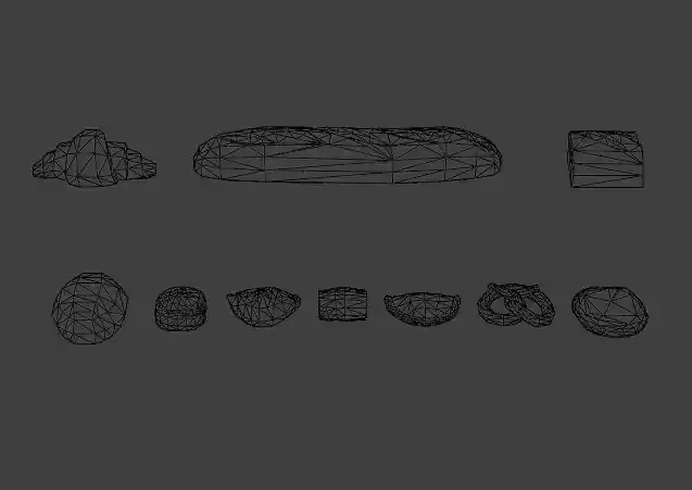 Low Poly Cozy Food Bundle Medieval Tavern Cafe Bread Assets Low-poly 3D model 3
