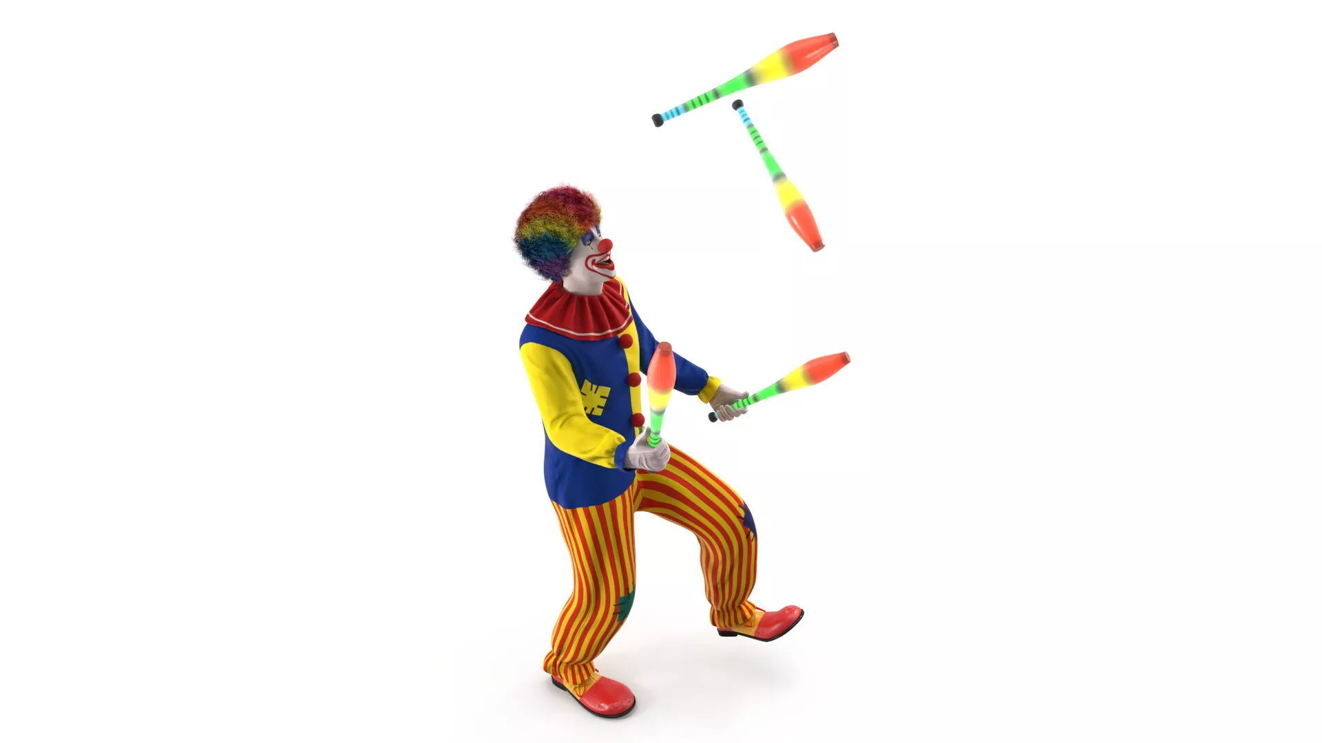 Clown Juggling Henrys Grip Clubs 3D model