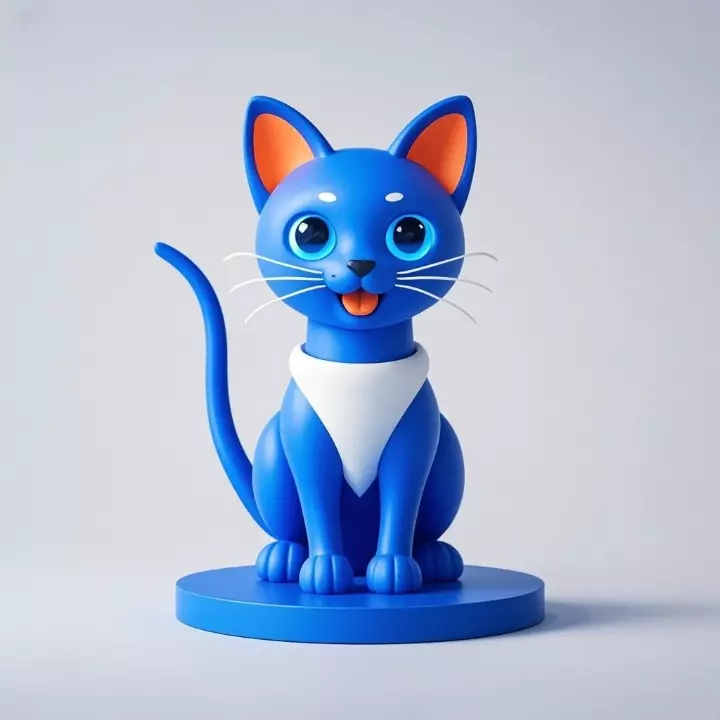 4449 Laughing Kitten 3D Printed Minimalist Style STL DND 3D print model
