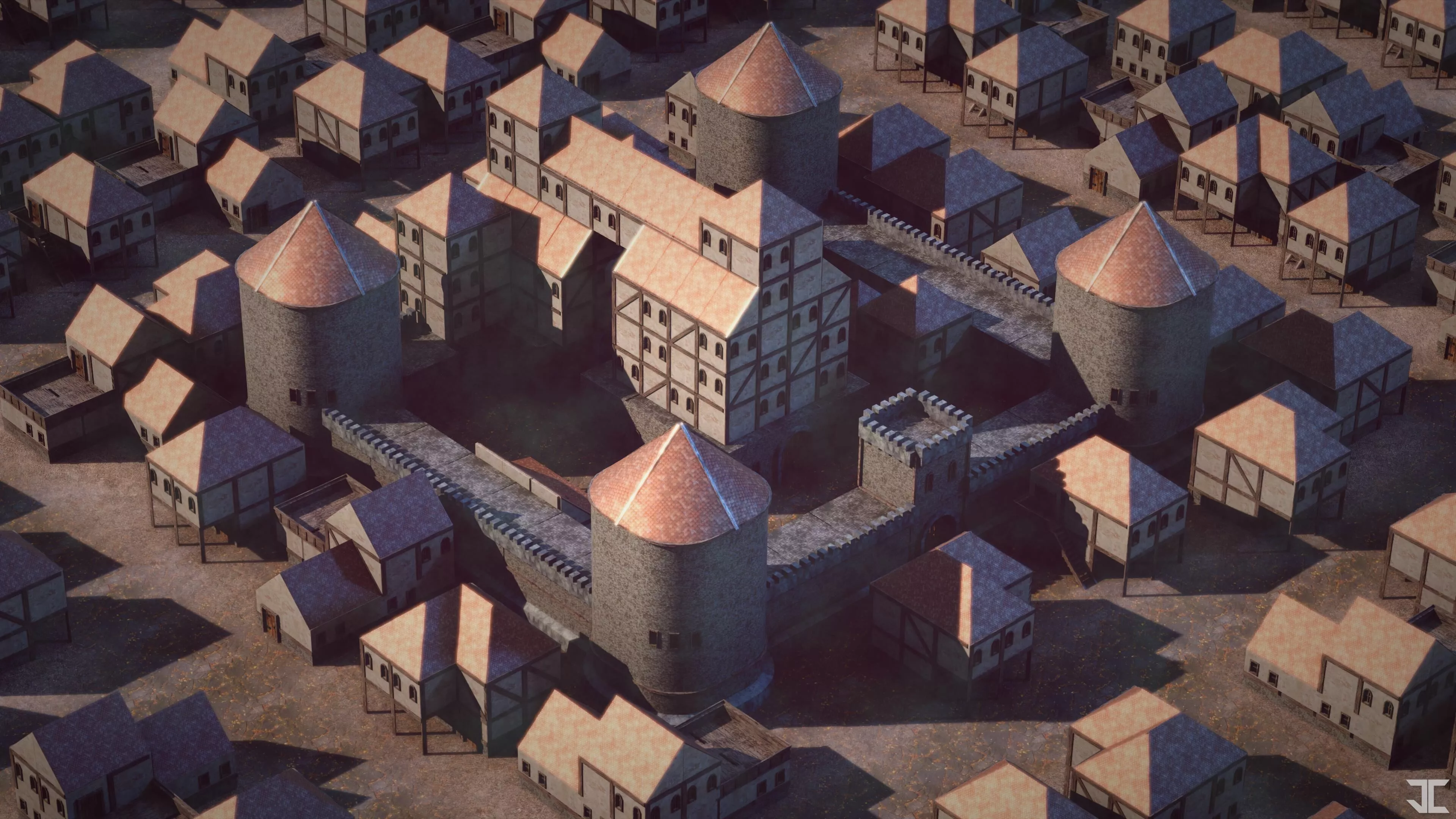 Asset Pack Vol 5 - Western Stone Castle Low-poly 3D model
