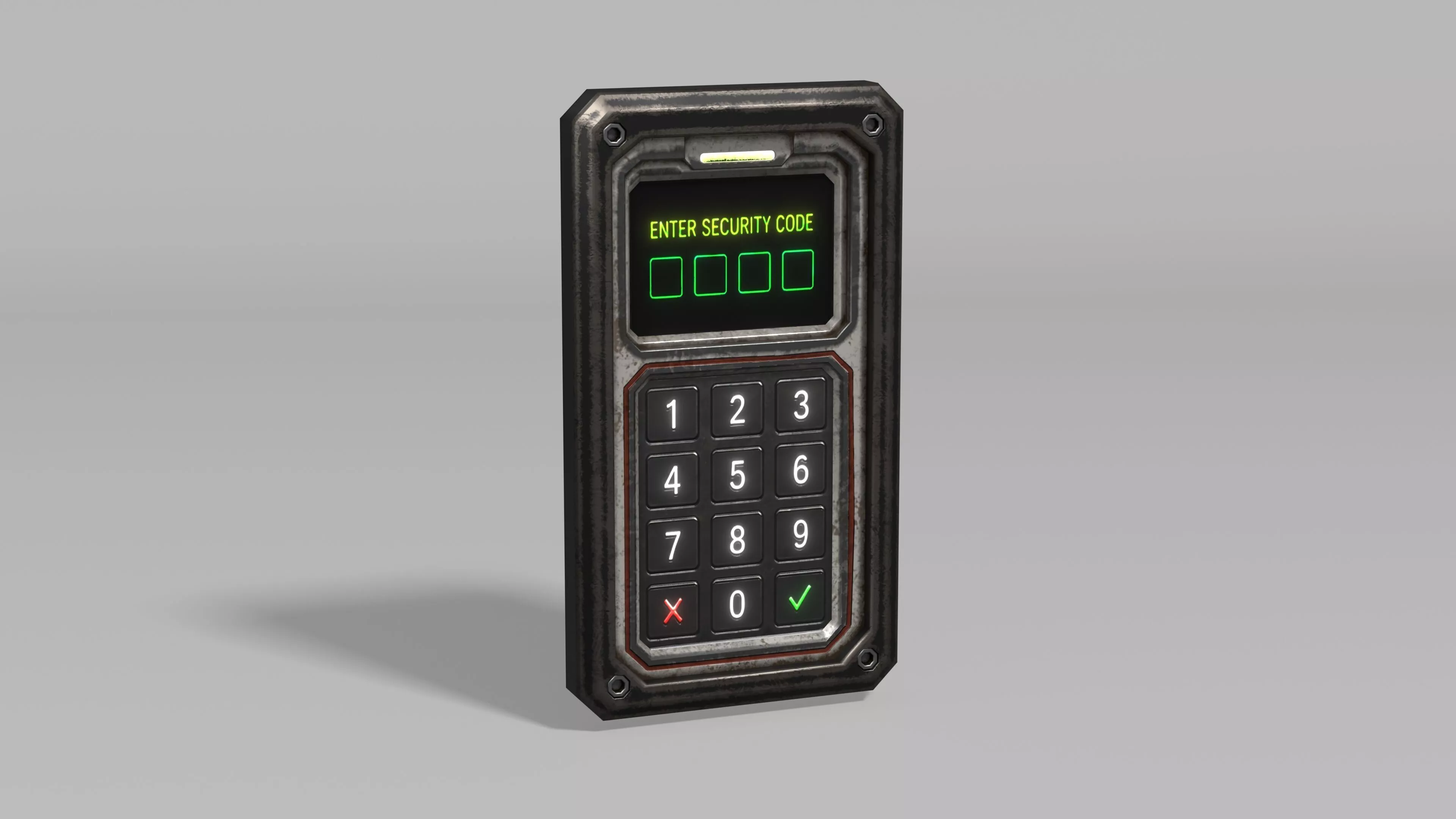 Sci-Fi Security Keypad Low-poly 3D model