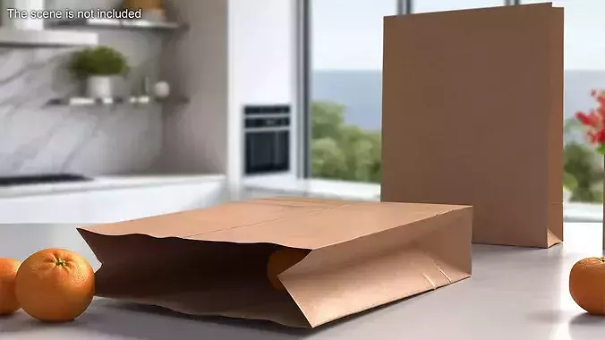 Paper Shopping Bag 3D model 2