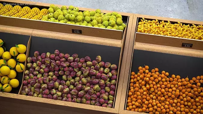 Fresh Fruit Counter 3D model 7