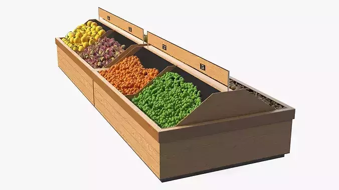 Fresh Fruit Counter 3D model 2