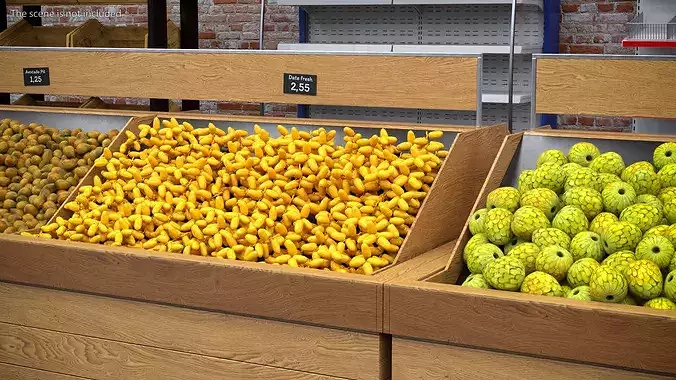 Fresh Fruit Counter 3D model 5