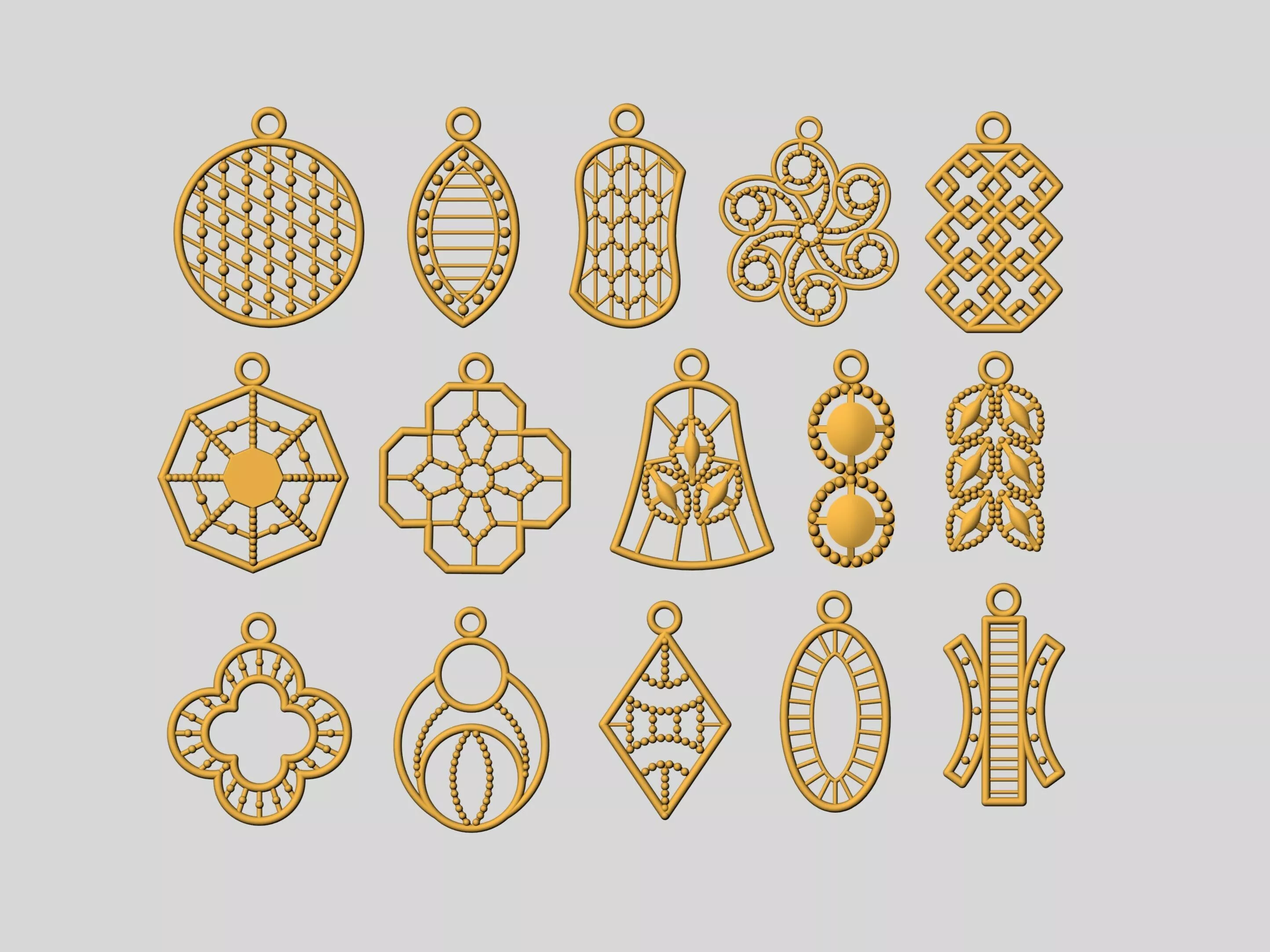 15 pendant set 3D print model