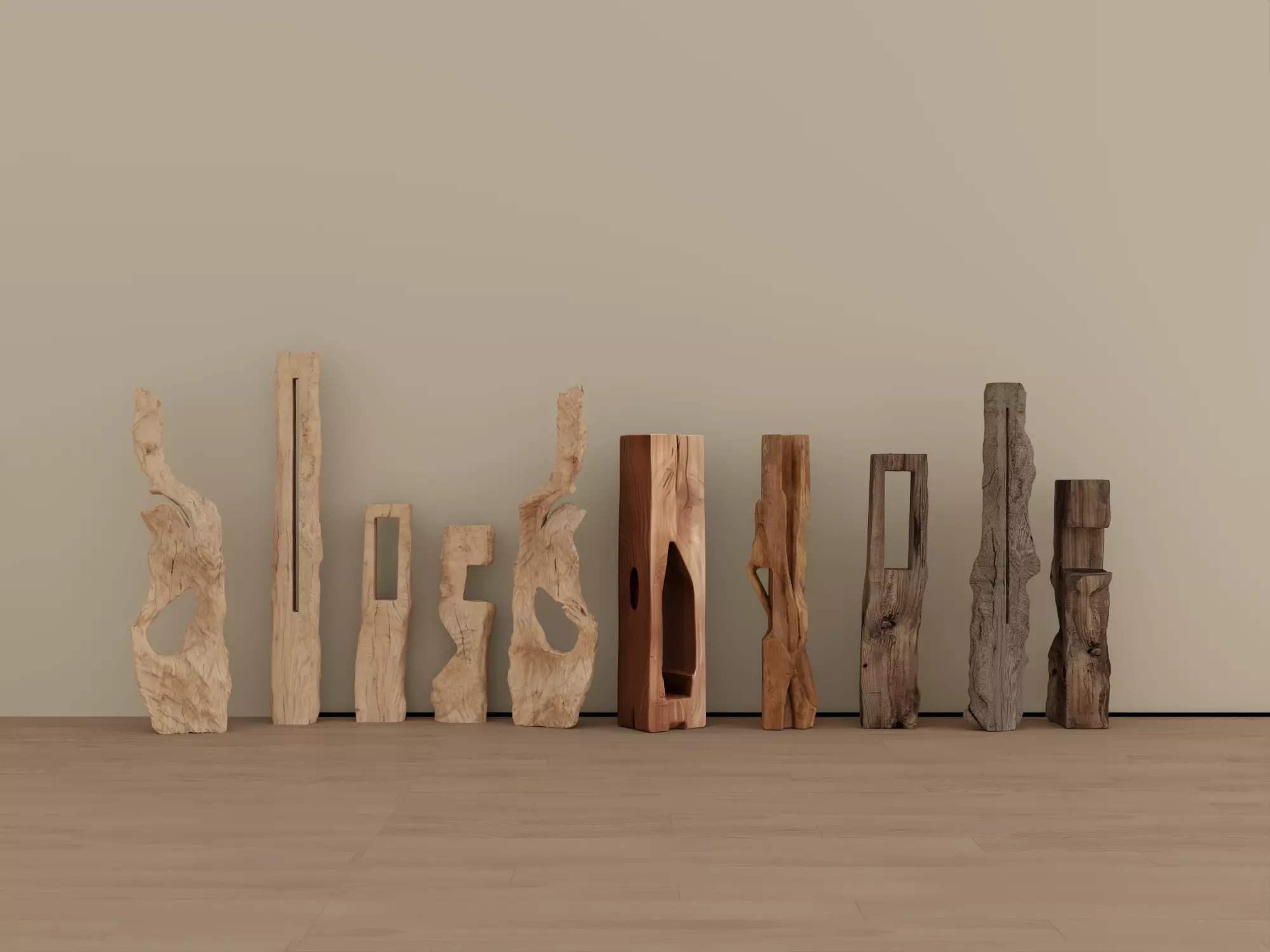 Wood carving Low-poly 3D model