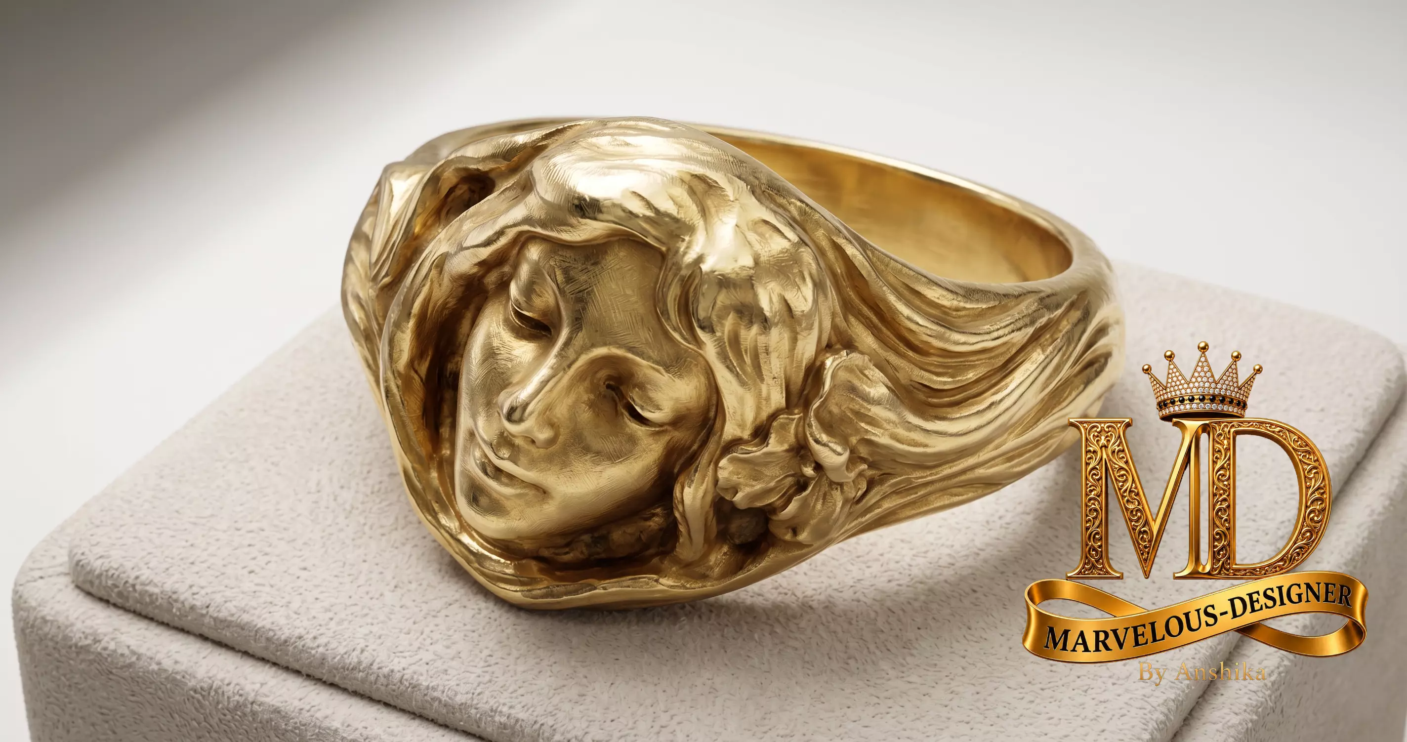 Art Nouveau Ring 3D print model