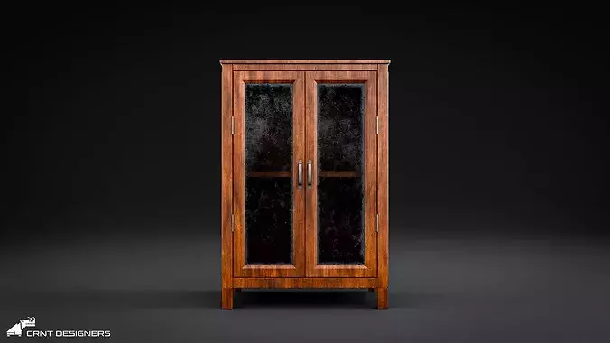 Vintage Wooden Cabinet  - UE4 And UE5 Optimized Low-poly 3D model 2