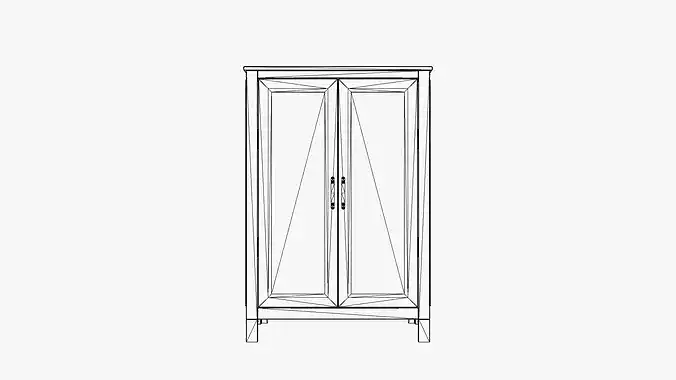 Vintage Wooden Cabinet  - UE4 And UE5 Optimized Low-poly 3D model 3