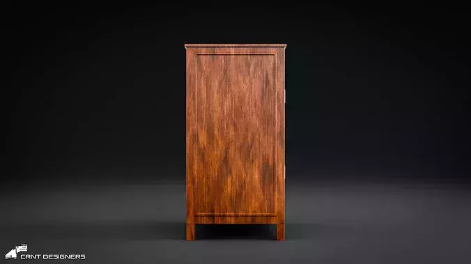 Vintage Wooden Cabinet  - UE4 And UE5 Optimized Low-poly 3D model 6