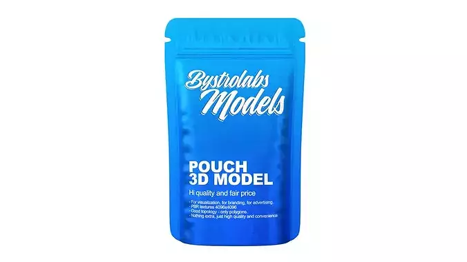 Food pouch Low-poly 3D model 2