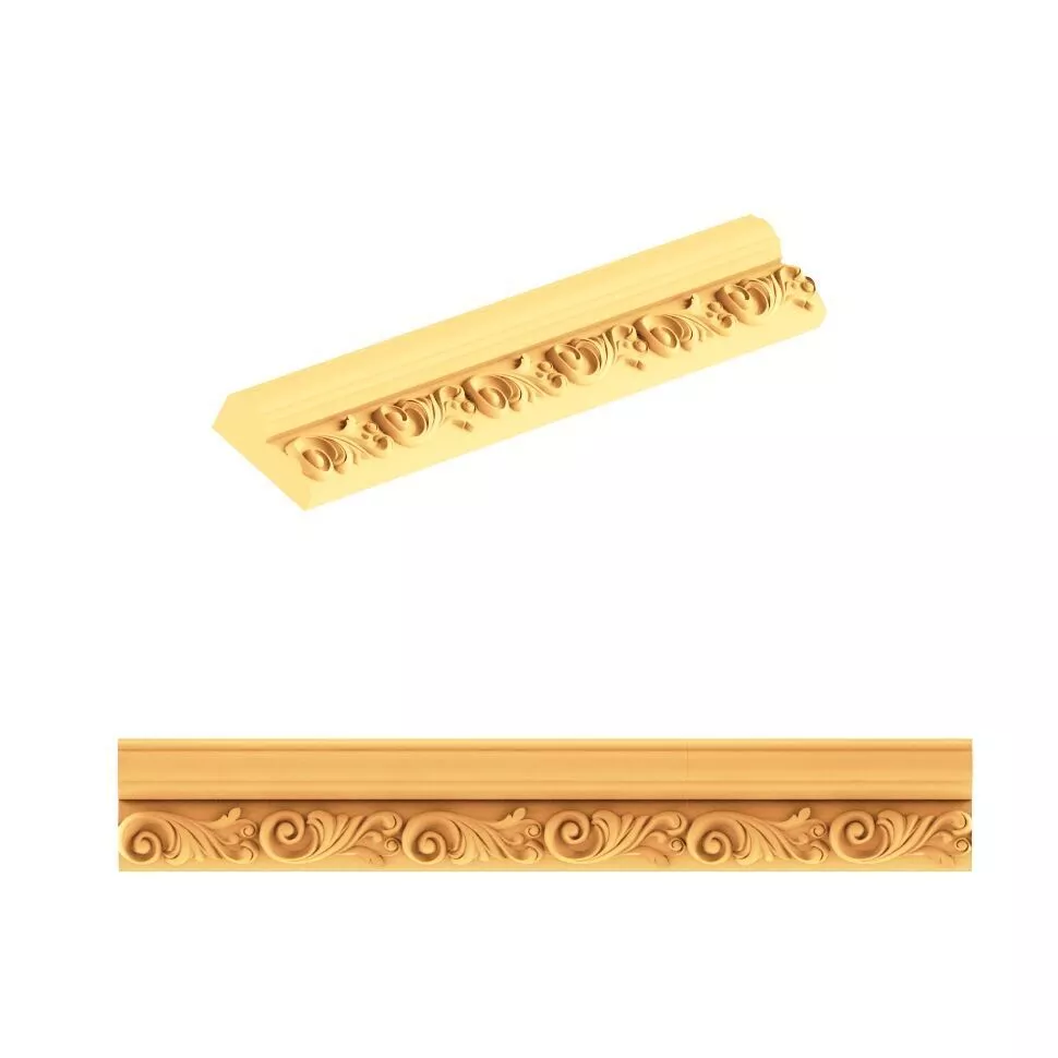 Acanthus Scroll Cornice Molding STL 3D model