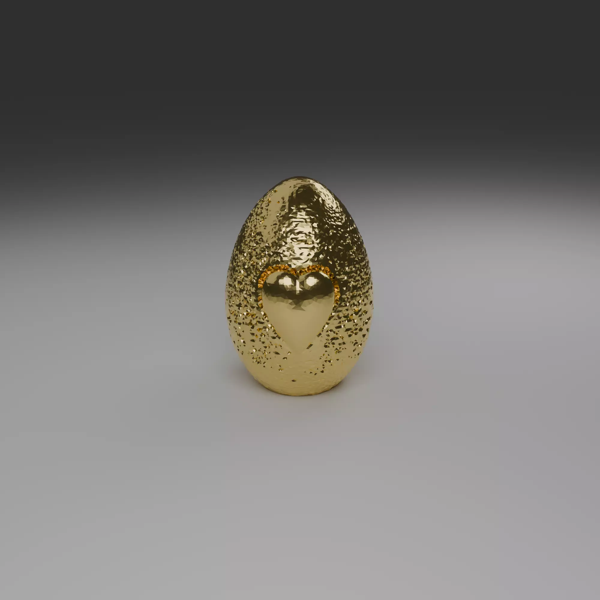 Decorative Textured Egg with Big Heart 3D print model
