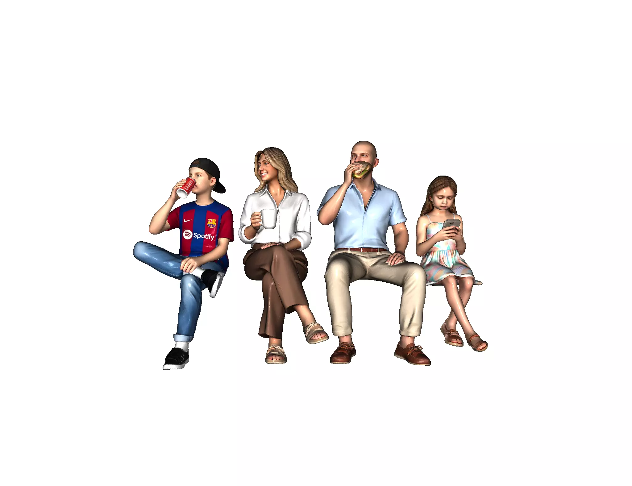 Family Sitting 3D model