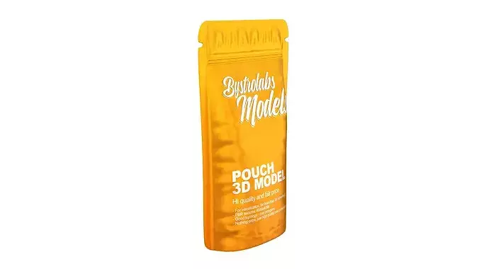 Pouch Low-poly 3D model 6
