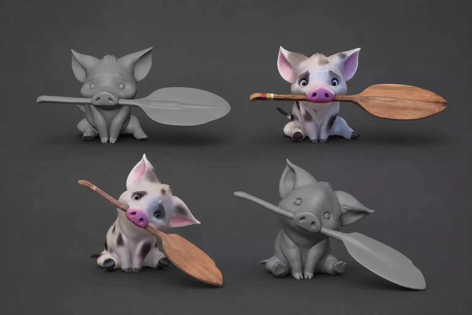 MOANA Pua inspired island piglet - Pack of 2 - 3D print model