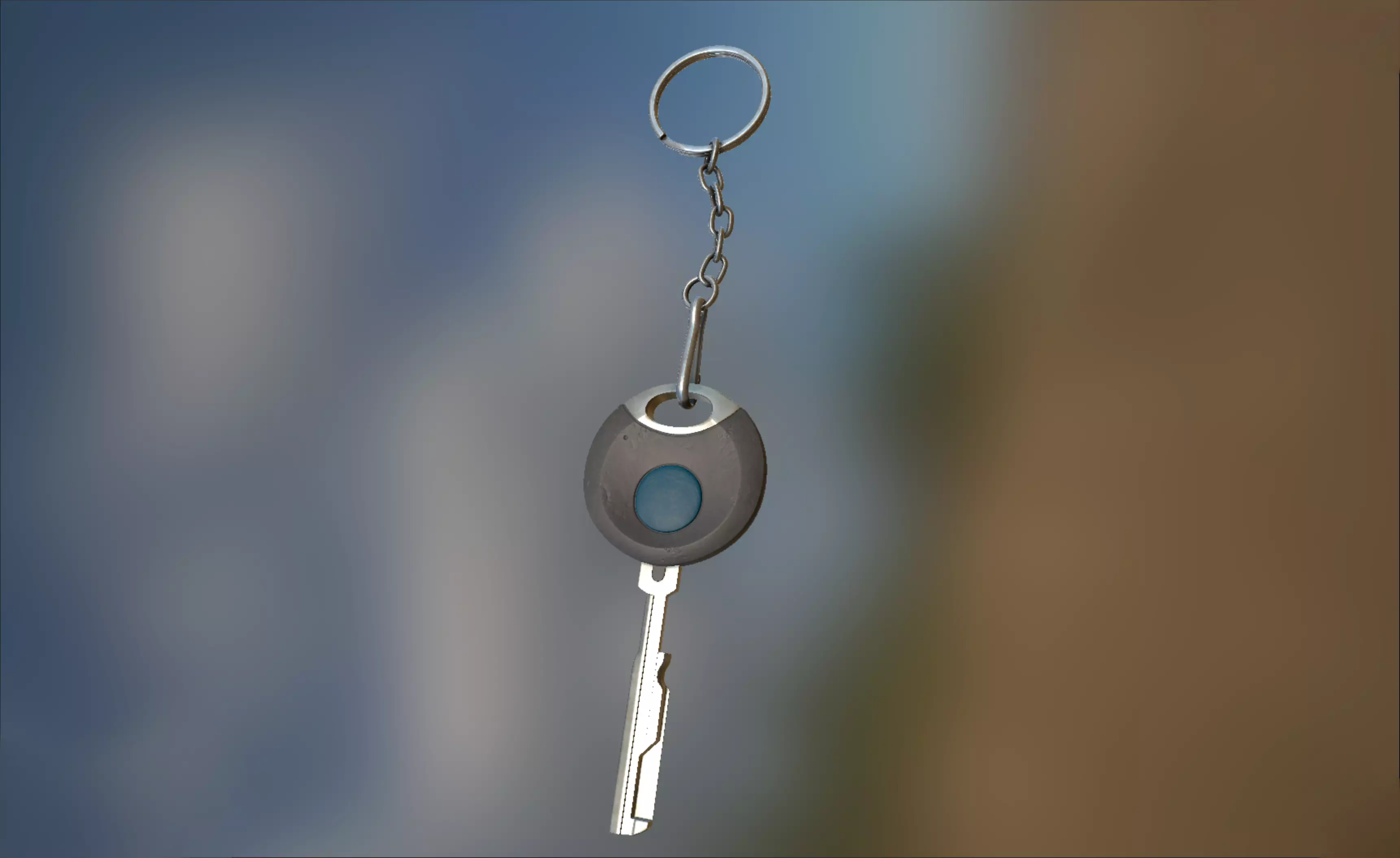 middle-poly magnetic key Low-poly 3D model