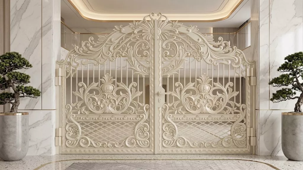 Classic Baroque Arched Gate Luxury Door Panel STL CNC 3D model