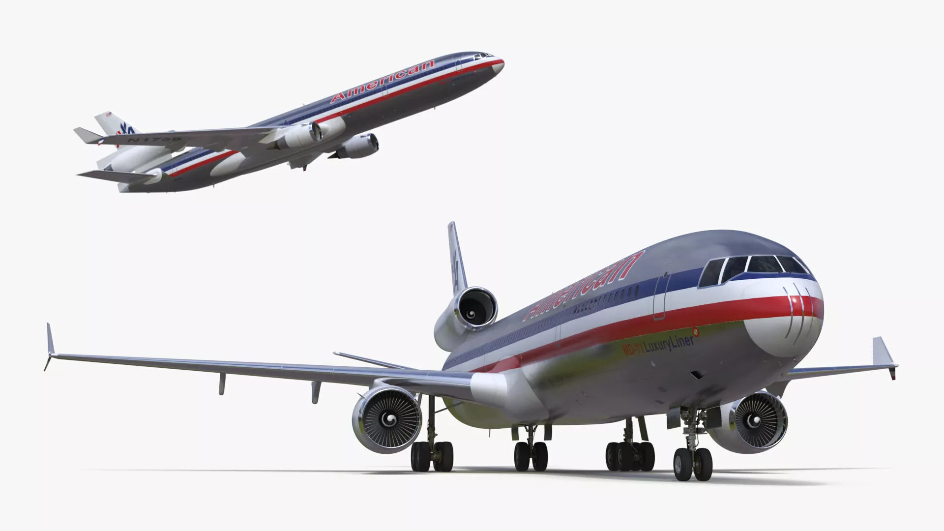 American Airlines MD-11 Luxury Liner Aircraft Rigged 3D model