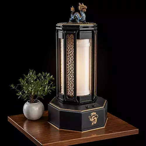 Imperial Dragon Lantern Luxury Oriental Table Lamp 3D model 4