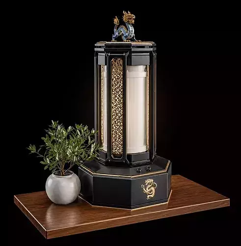 Imperial Dragon Lantern Luxury Oriental Table Lamp 3D model 5