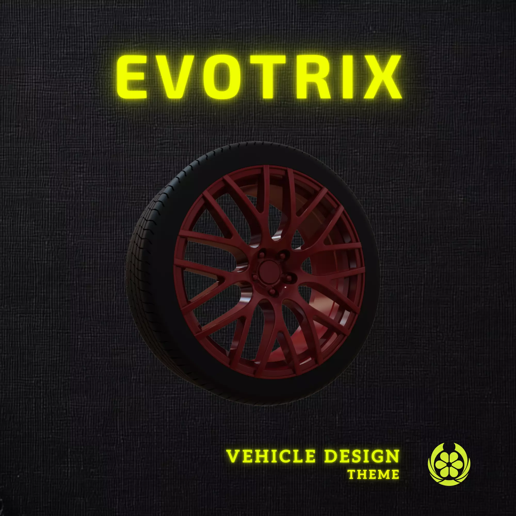 03 Evotrix Custom Car Rim 03 with Tire - 3D Print 3D print model