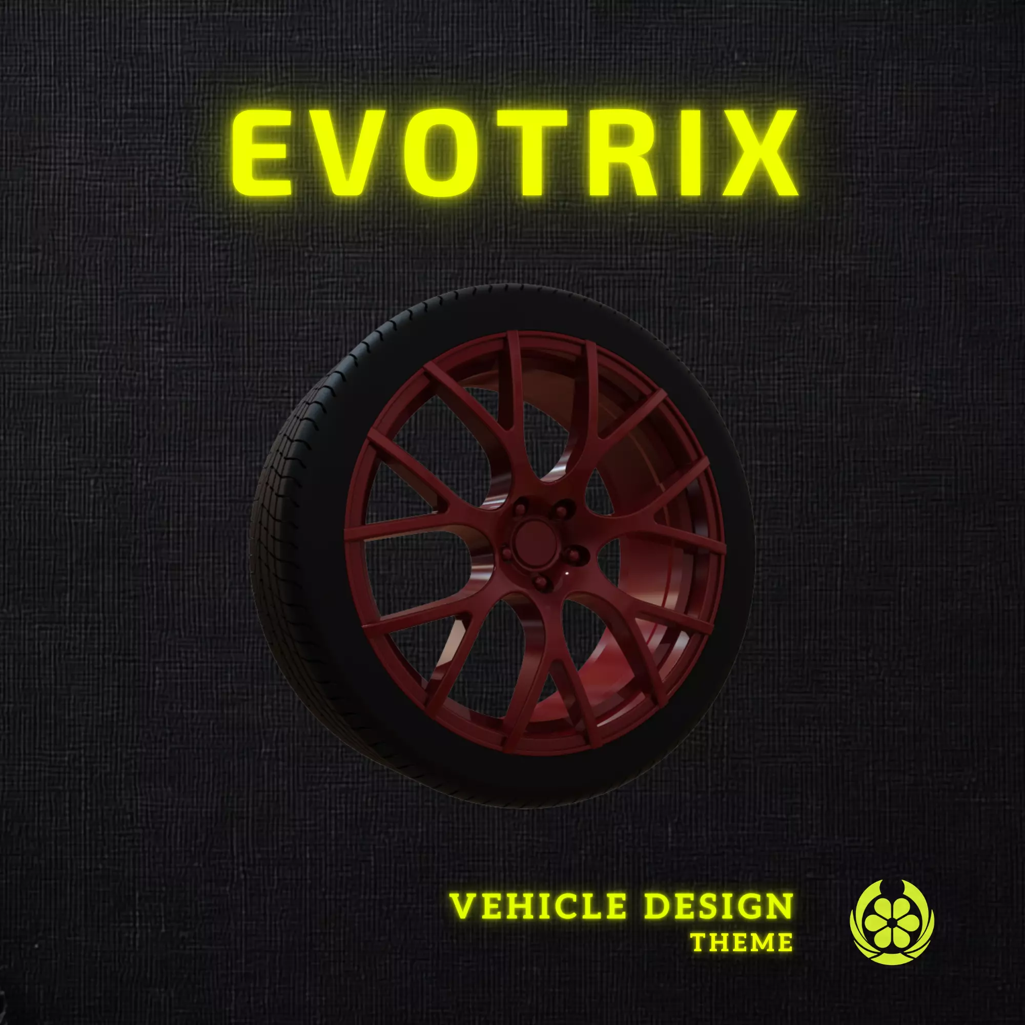 05 Evotrix Custom Car Rim 05 with Tire - 3D Print 3D print model
