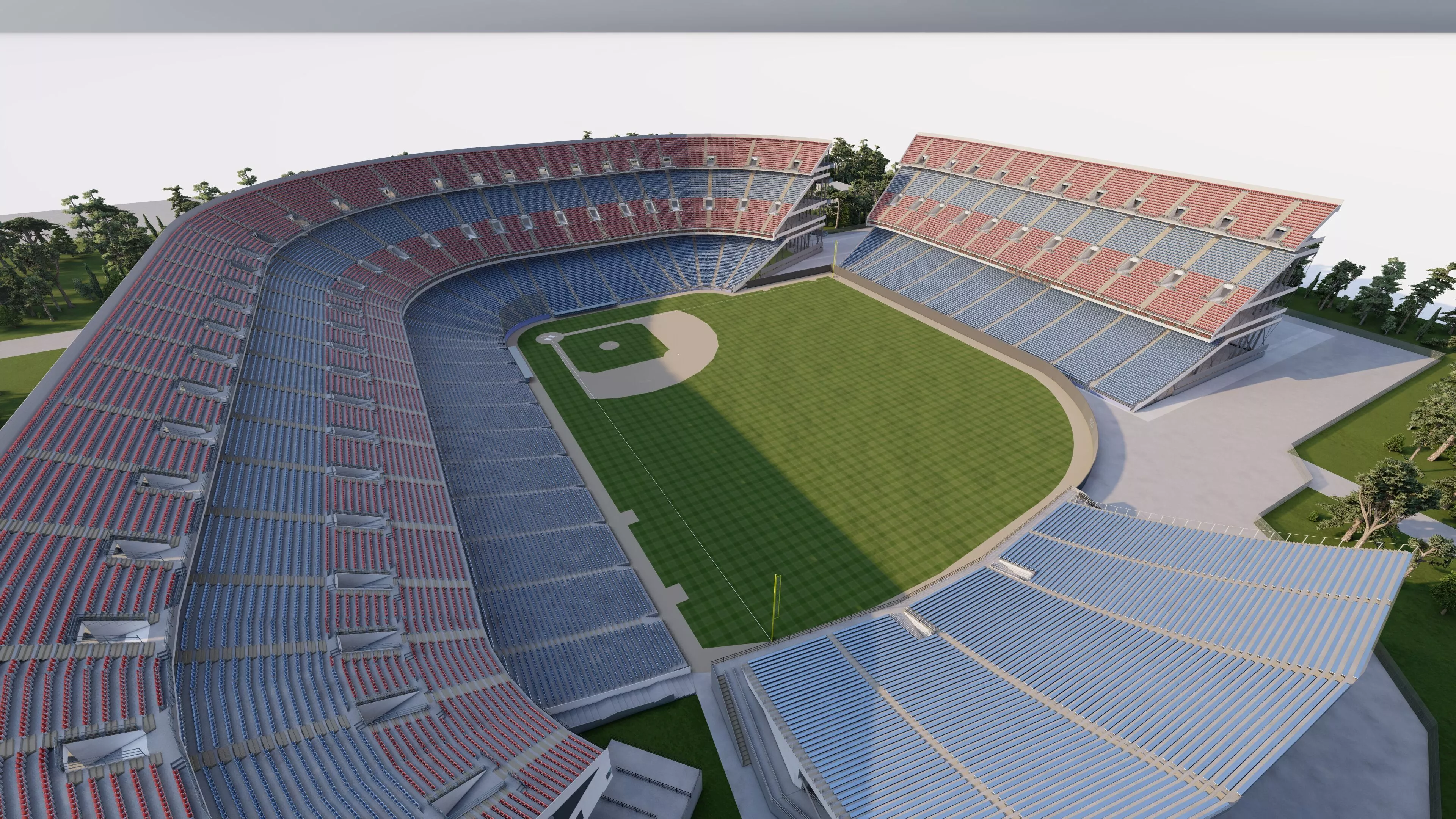 Football Stadium-American football 3D model
