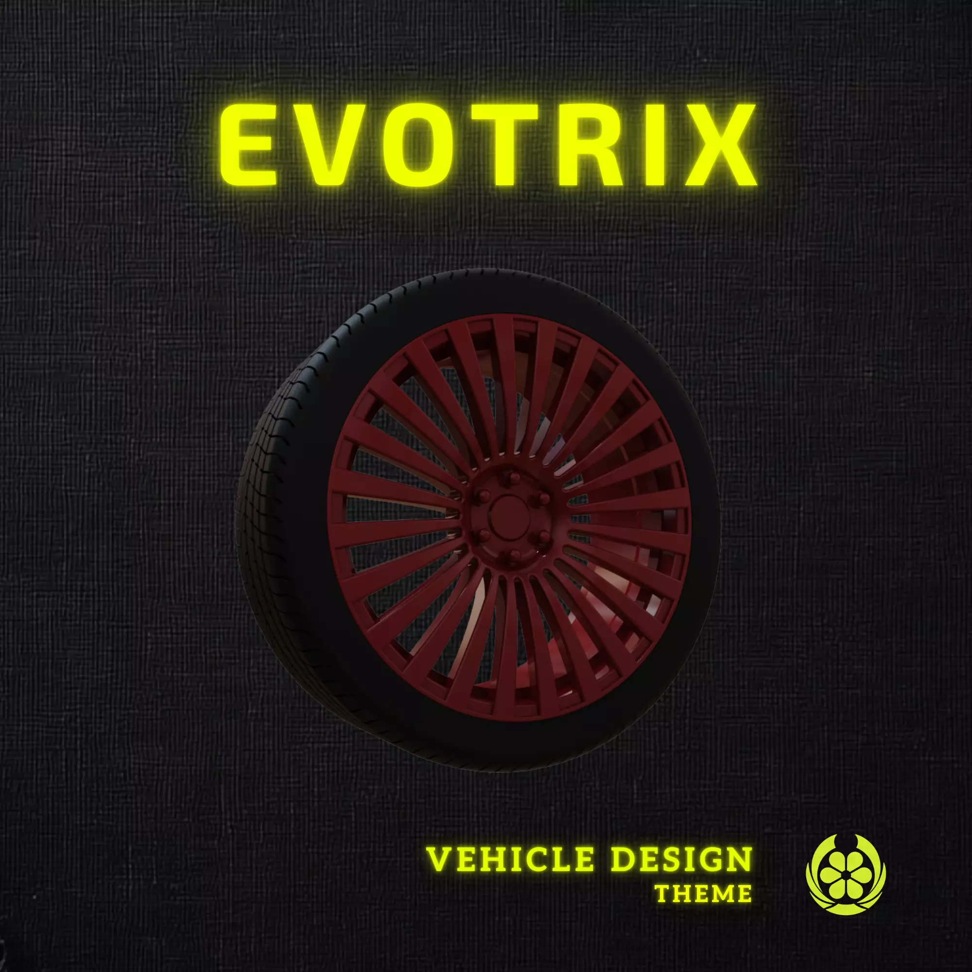 12 Evotrix Custom Car Rim 12 with Tire - 3D Print 3D print model