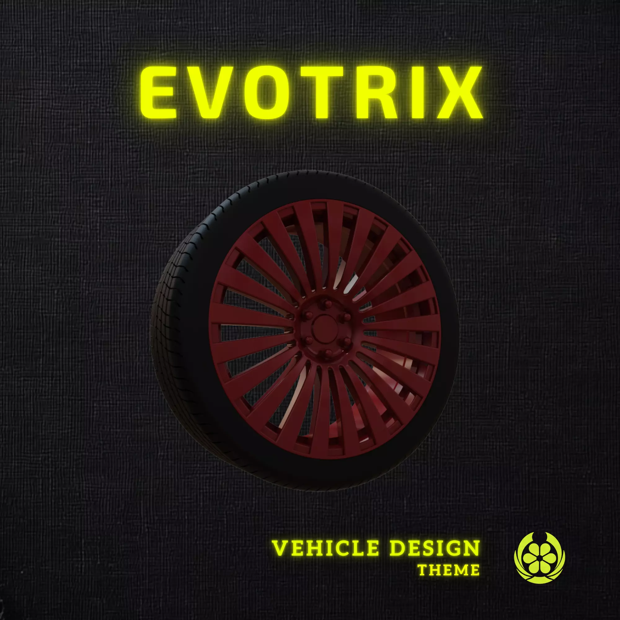 13 Evotrix Custom Car Rim 13 with Tire - 3D Print 3D print model
