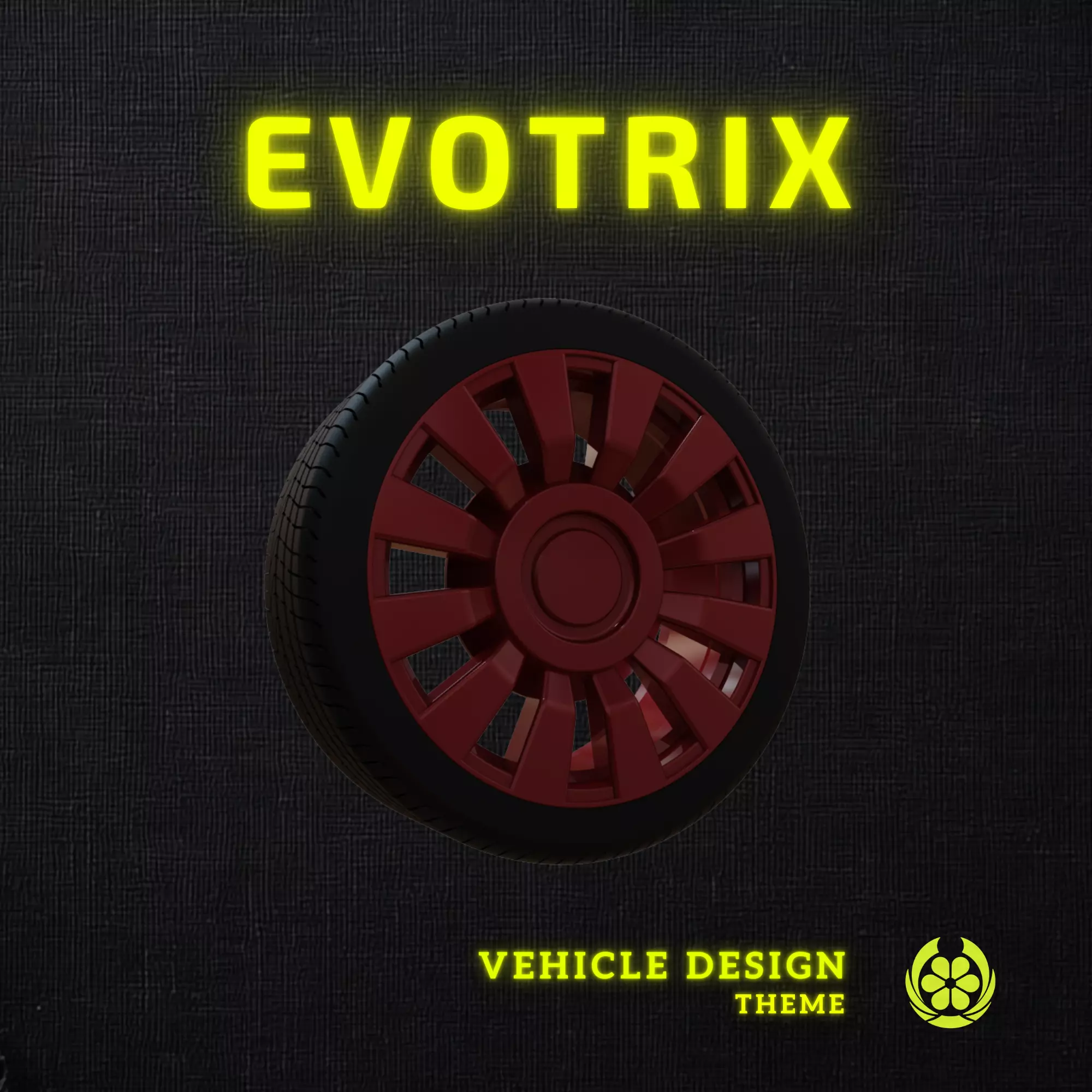 15 Evotrix Custom Car Rim 15 with Tire - 3D Print 3D print model