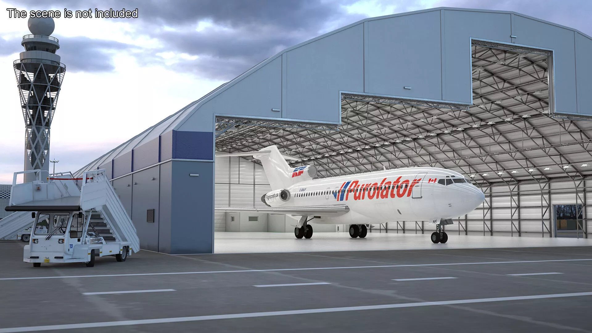 Boeing 727-100 Purolator Rigged 3D model