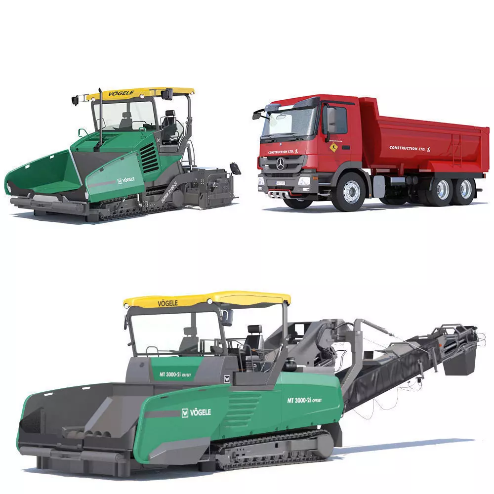 Paving Machines Collection 3D model_0