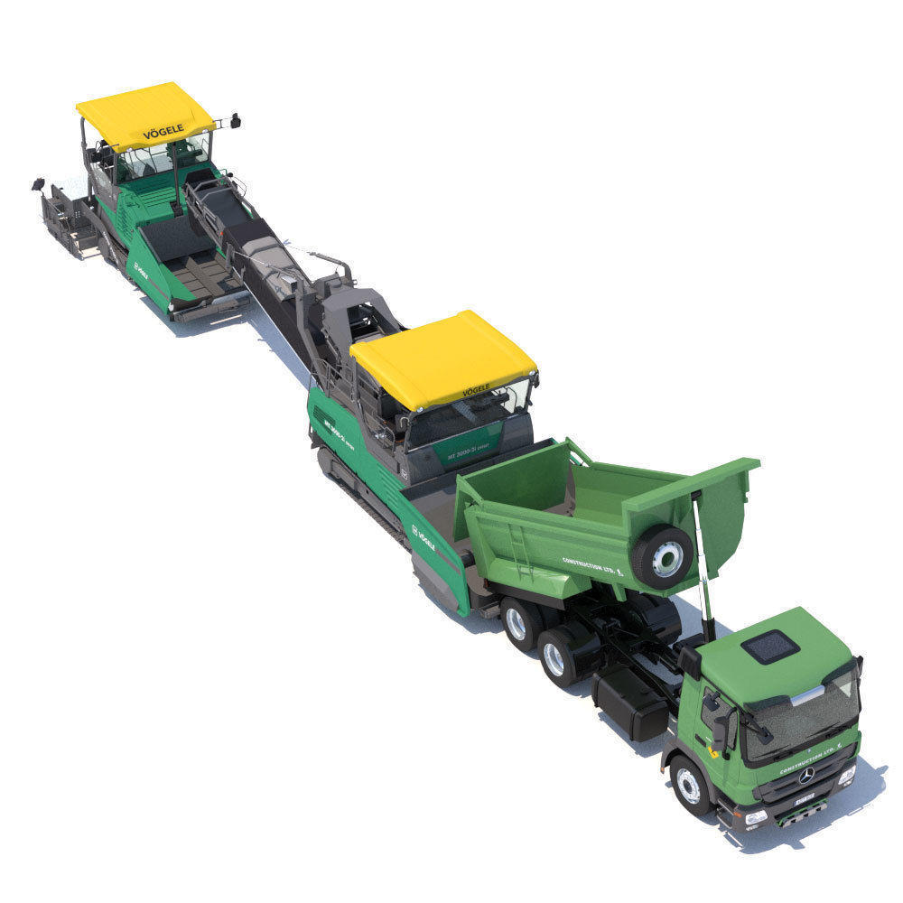 Paving Machines Collection 3D model_2