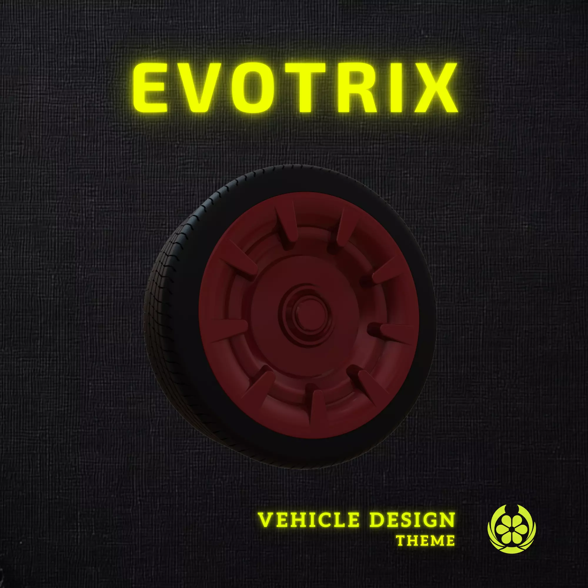 20 Evotrix Custom Car Rim 20 with Tire - 3D Print 3D print model