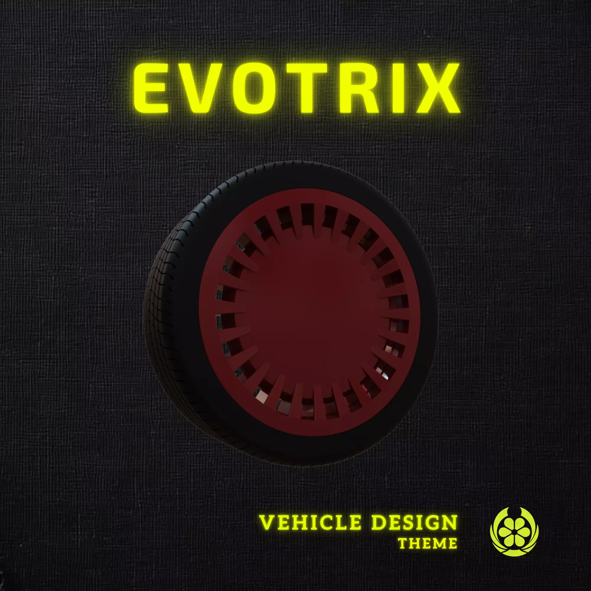 23 Evotrix Custom Car Rim 23 with Tire - 3D Print 3D print model