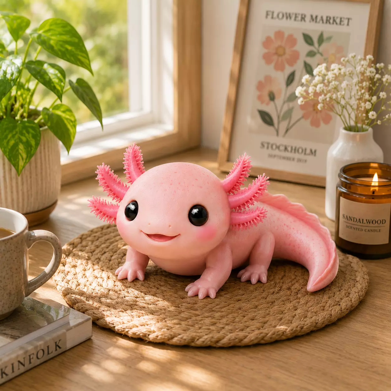Cute Axolotl Figurine 3D Printable STL 3D print model