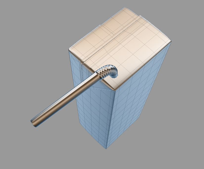 Tetra pak juice pack 3D model_2