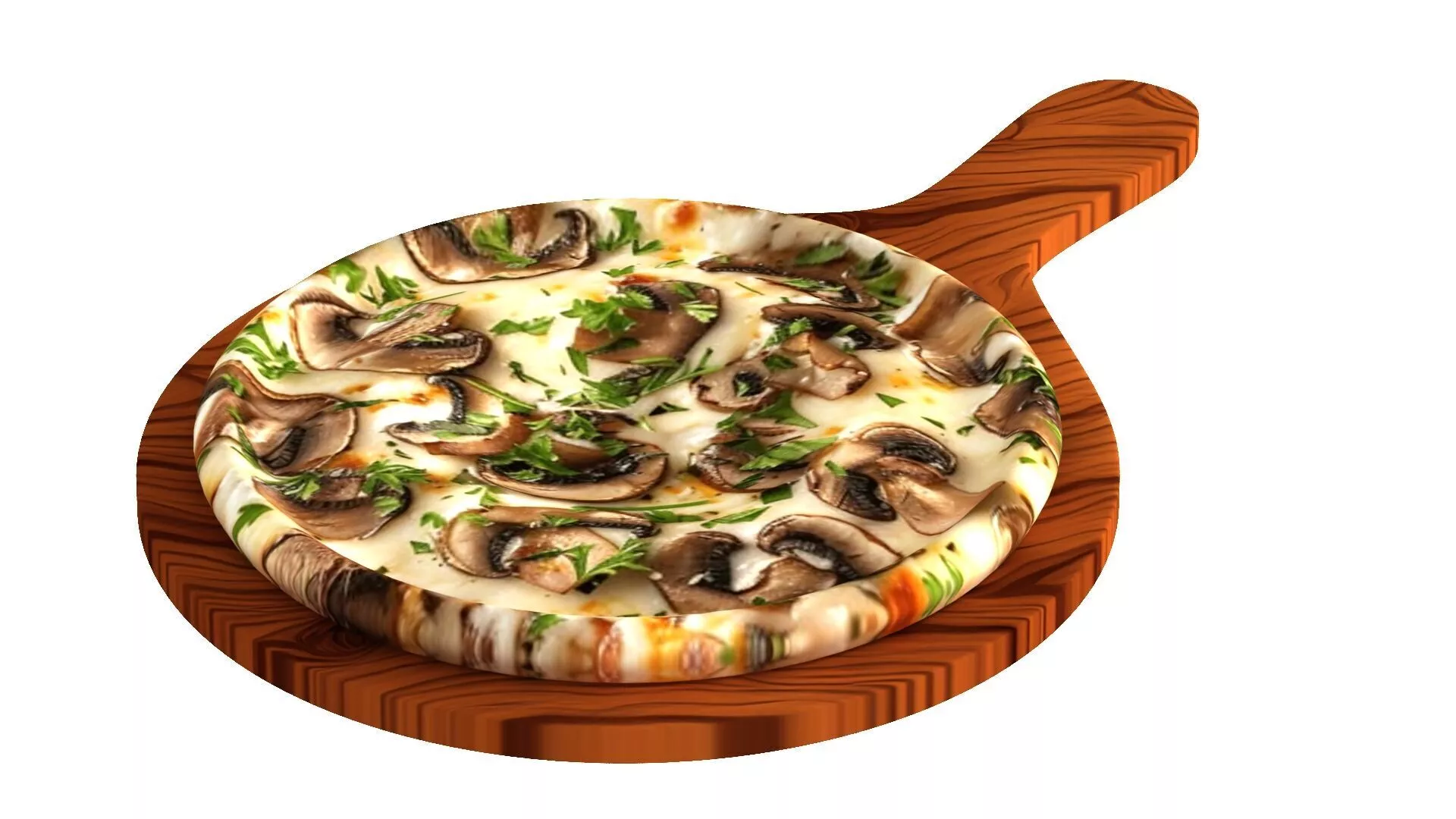 Pizza mushroom cheese delicious 3D model