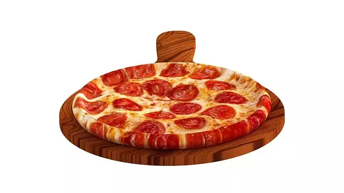 Pizza of pepperoni 3D model 5
