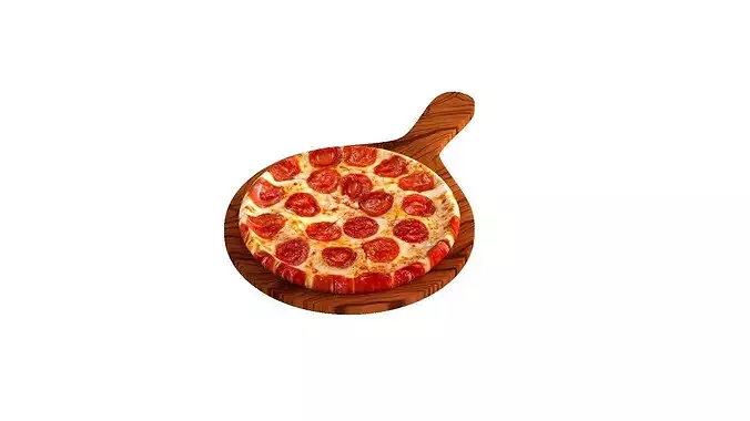 Pizza of pepperoni 3D model 3