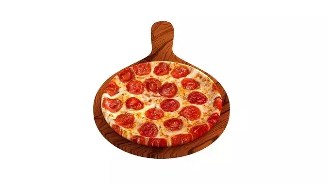 Pizza of pepperoni 3D model 4