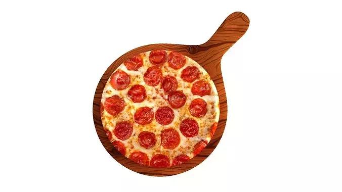 Pizza of pepperoni 3D model 6
