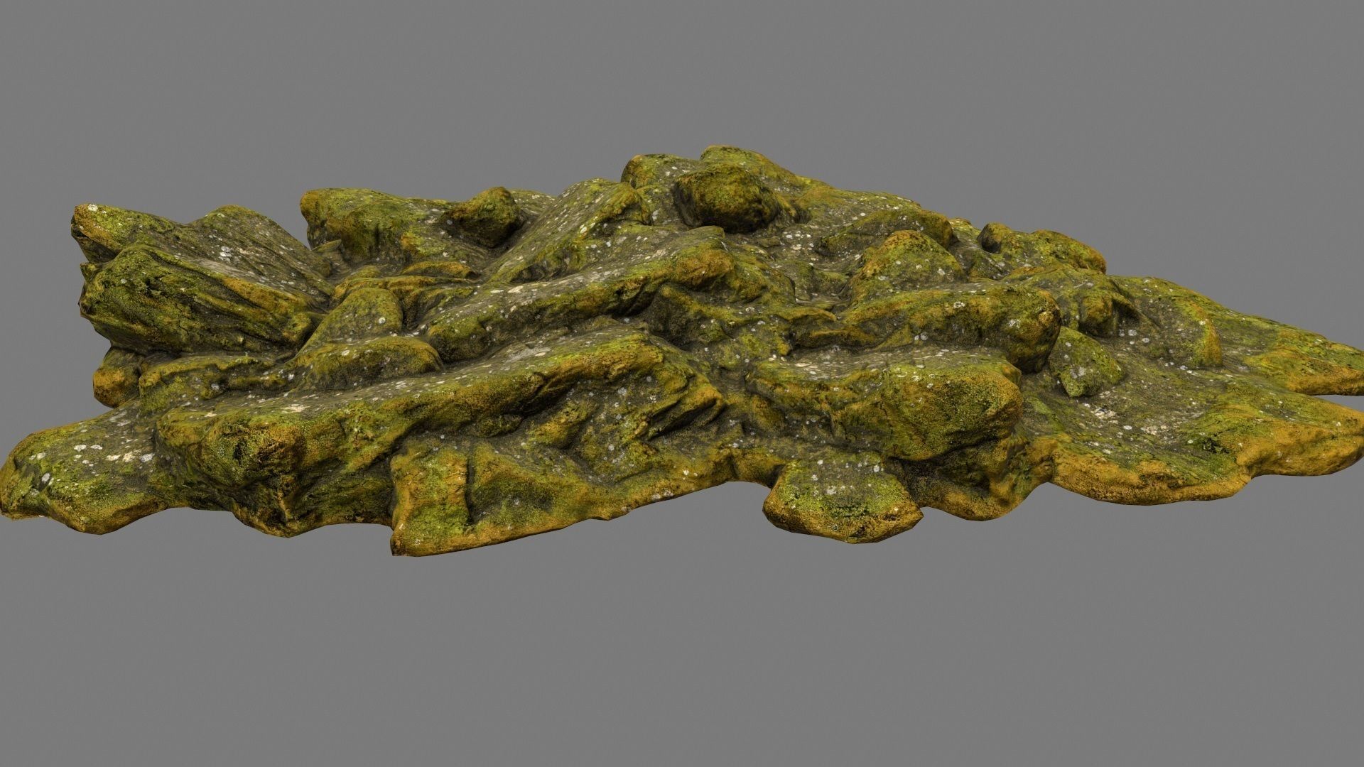 mossy rock 2 Low-poly 3D model_5