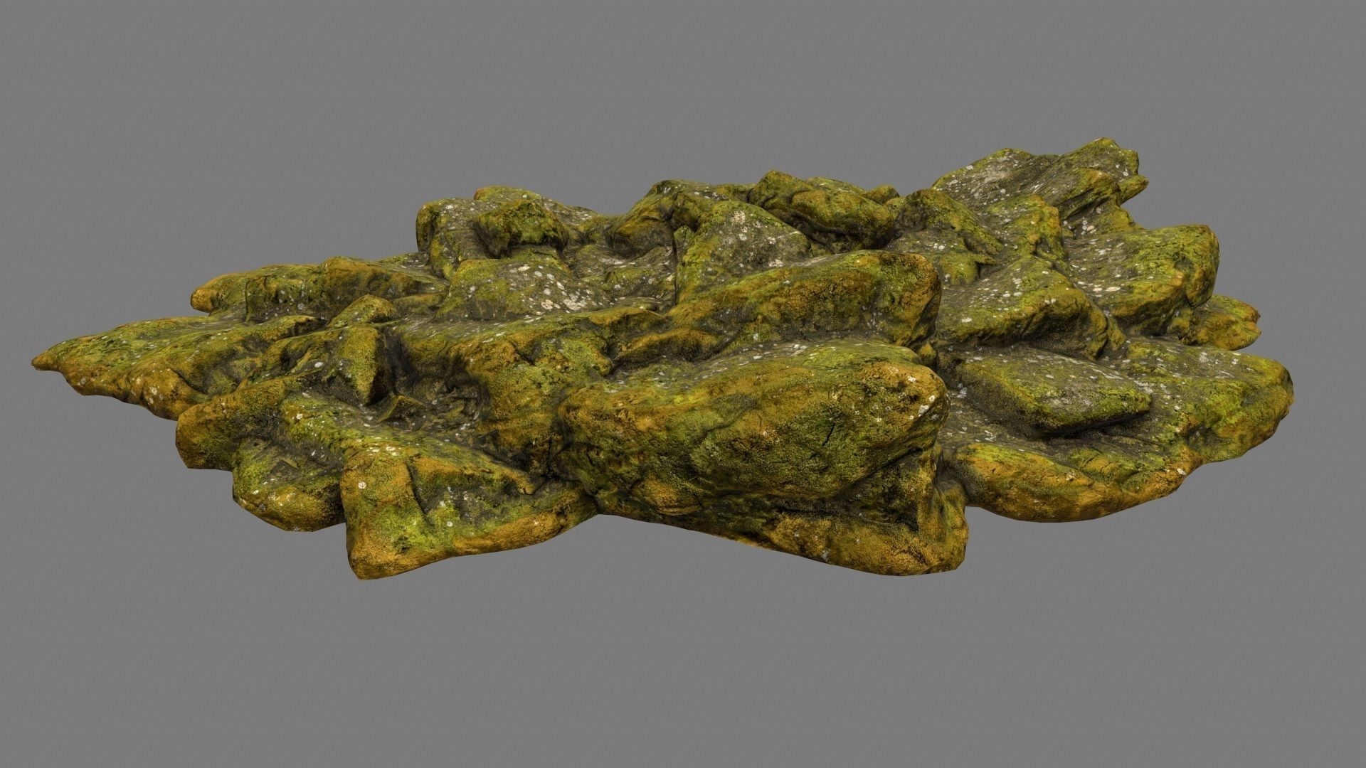 mossy rock 2 Low-poly 3D model_9
